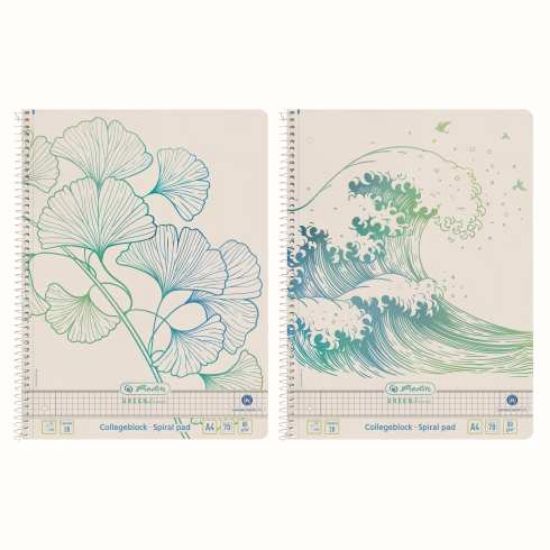Poza cu CAIET A4 70F SPIRA PATRATELE BLUE ANGEL GINKGO GREENLINE