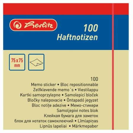 Poza cu BLOC NOTITE ADEZIVE 75X75MM 100F GALBEN