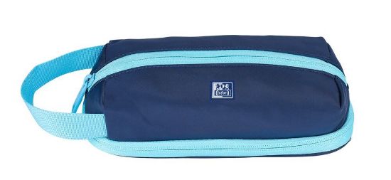 Poza cu PENAR OXFORD BI-COLOR DIMENSIUNI 21X9X9CM FERMOAR NYLON RECICLAT, ALBASTRU INCHIS