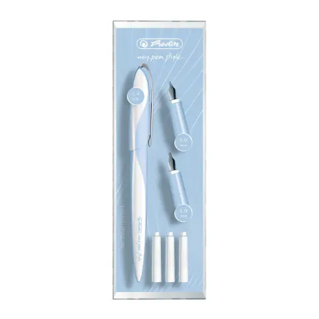 Poza cu STILOU CALIGRAFIE MY.PEN STYLE 3 PENITE 0.9/1.4/1.9 ALBASTRU DESCHIS