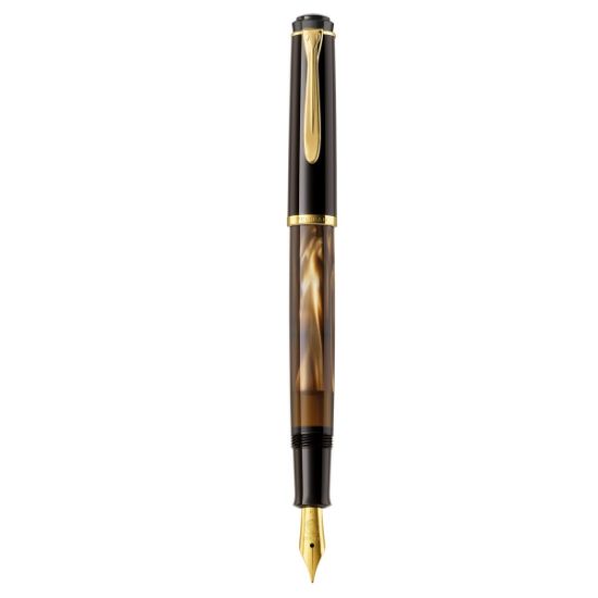 Poza cu STILOU CLASSIC M200 M BROWN MARBLED PENITA+ACCESORII PLACATE AUR