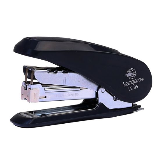 Poza cu Capsator Kangaro Less Effort LE-35, 24/6 - 26/6, 30 coli, 52mm, capsare usoara, plastic, negru