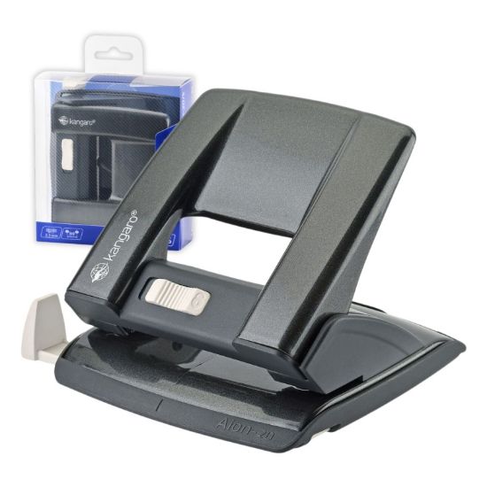Poza cu Perforator Kangaro AION-20/S, 20 coli, metalic, gri metalizat, blister