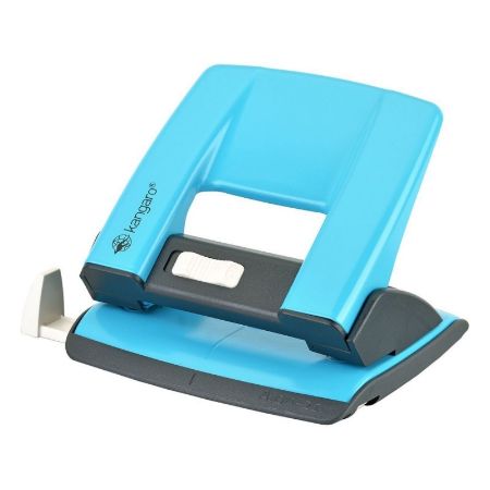 Poza cu Perforator Kangaro AION-20/S, 20 coli, metalic, albastru turqoise, blister