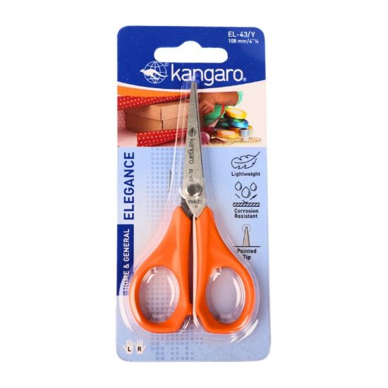 Poza cu Foarfeca Kangaro Elegance EL-43/Y, 10.8cm, lama inox, blister
