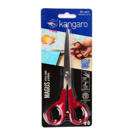 Poza cu Foarfeca Kangaro Magus MG-68/Y, 16.9cm, lama inox, blister
