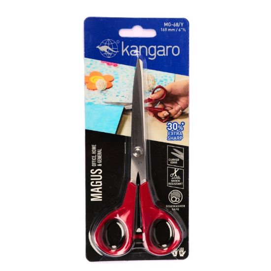 Poza cu Foarfeca Kangaro Magus MG-68/Y, 16.9cm, lama inox, blister