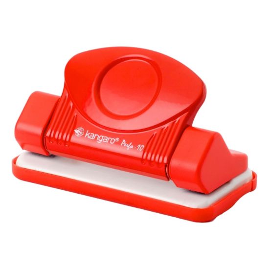 Poza cu Perforator Kangaro Perfo-10, 10 coli, metalic, rosu