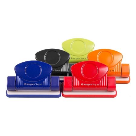 Poza cu Perforator Kangaro Perfo-10, 10 coli, metalic, rosu