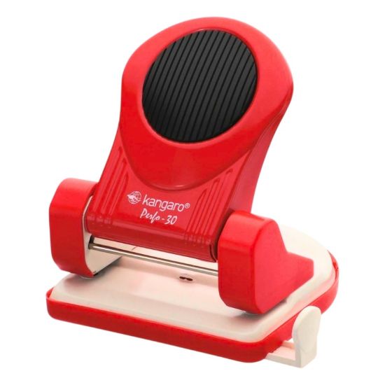 Poza cu Perforator Kangaro Perfo-30, 30 coli, metalic, rosu