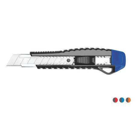 Poza cu Cutter Kangaro Miles FA1805/Y, lama 18mm, plastic, profesional, auto block, 2 lame extra, diverse culori