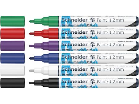 Poza cu Marker cu vopsea acrilică Paint-It 310 2 mm Schneider 6 buc/set1