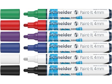 Poza cu Marker cu vopsea acrilică Paint-It 320 4 mm Schneider 6 buc/set1