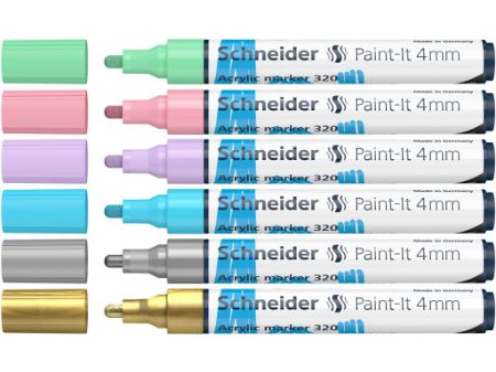 Poza cu Marker cu vopsea acrilică Paint-It 320 4 mm Schneider 6 buc/set2